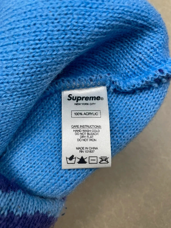 Supreme Zig Zag Stripe Beanie Blue - FW17(Str en størelse )