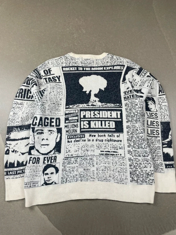 Supreme Newsprint Sweater White(Str Small)