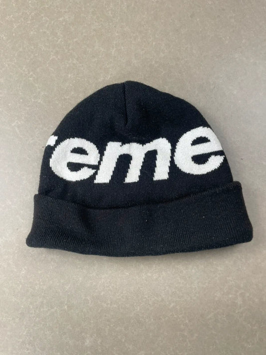 Supreme Big Logo Beanie Black(Str en størelse)