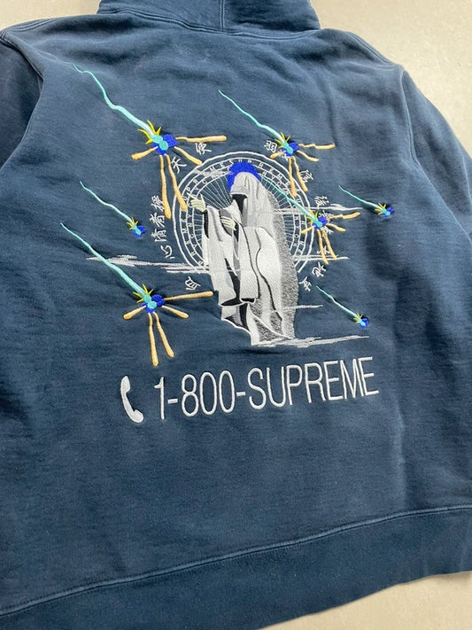 Supreme 1-800 Hooded Sweatshirt Black(Str Medium)