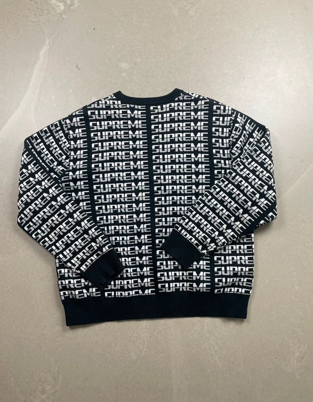 Supreme Repeat Sweater Black Hombre - FW17(Størelse Medium)