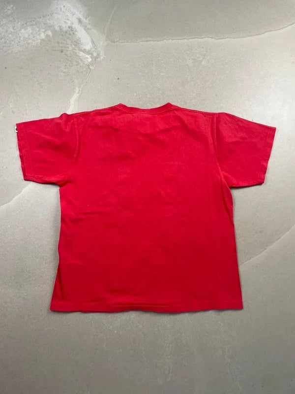 BAPE Bicolor Shark Tee Red/Black Men's - FW18(Størelse Medium)