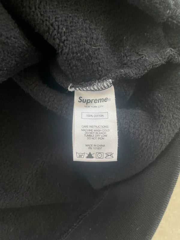 Supreme Diagonal Hooded Sweatshirt Black Men's - SS18(Størelse Large)