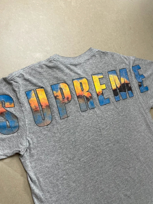 Supreme Crash Tee Heather Grey Men's - FW17(Størelse Medium)
