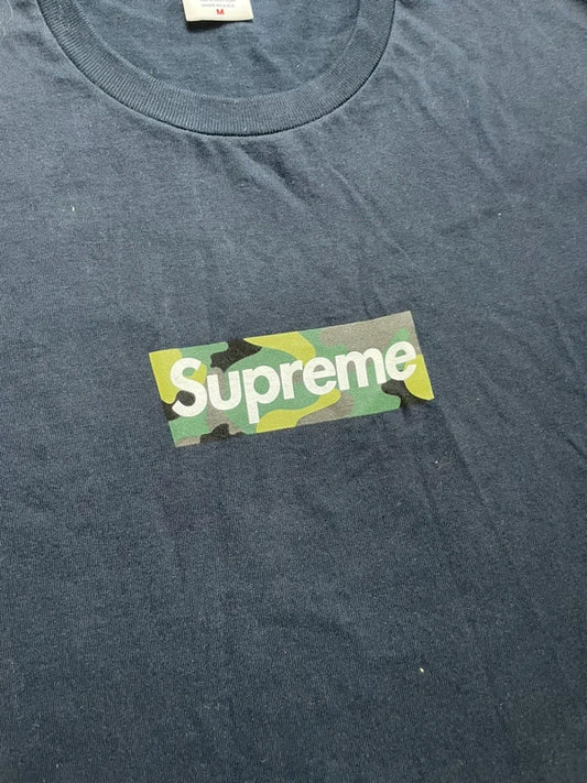 Supreme Box Logo Tee (FW23) Navy Men's - FW23(Størelse Medium)