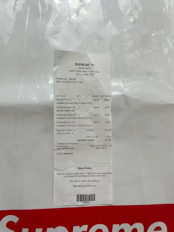 Supreme La Martina Sweatpant Navy Men's - SS26(Størelse Large)