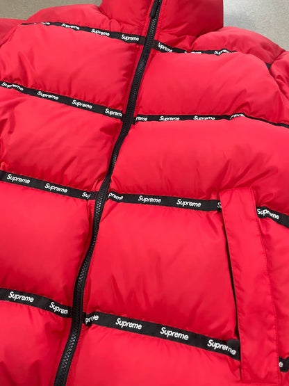 Supreme FW14 Logo Tape Puffer Jacket&nbsp;( Str L)