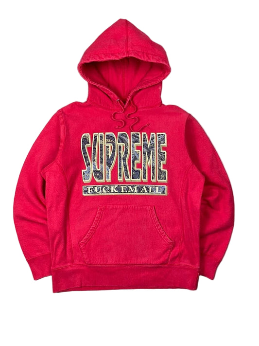 Supreme Paisley Fuck Em All hættetrøje(Str M)
