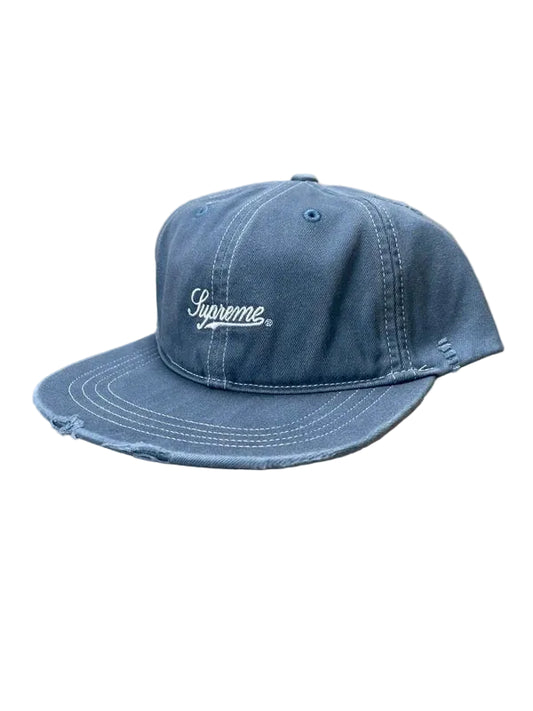 Supreme Distressed Script 6-Panel cap(Størelse en størelse)