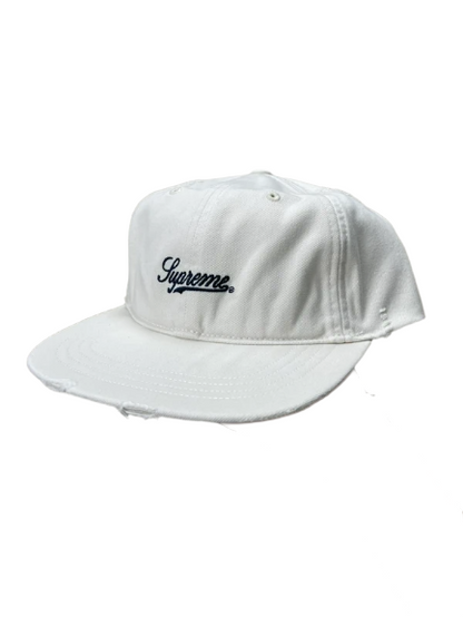 Supreme Distressed Script 6-Panel cap(Str en størelse)