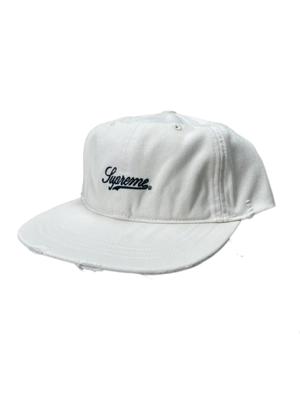 Supreme Distressed Script 6-Panel cap(Str en størelse)