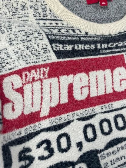 Supreme Newsprint Sweater White(Str Small)