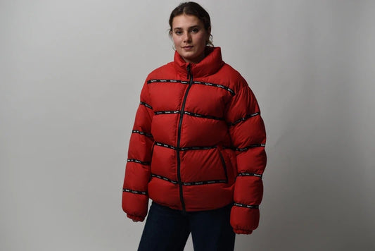 Supreme FW14 Logo Tape Puffer Jacket&nbsp;( Str L)