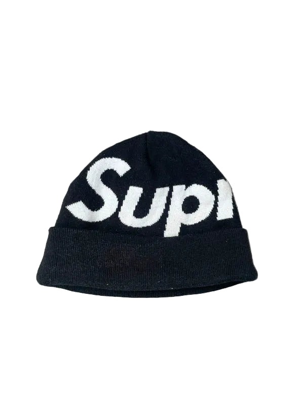 Supreme Big Logo Beanie Black(Str en størelse)