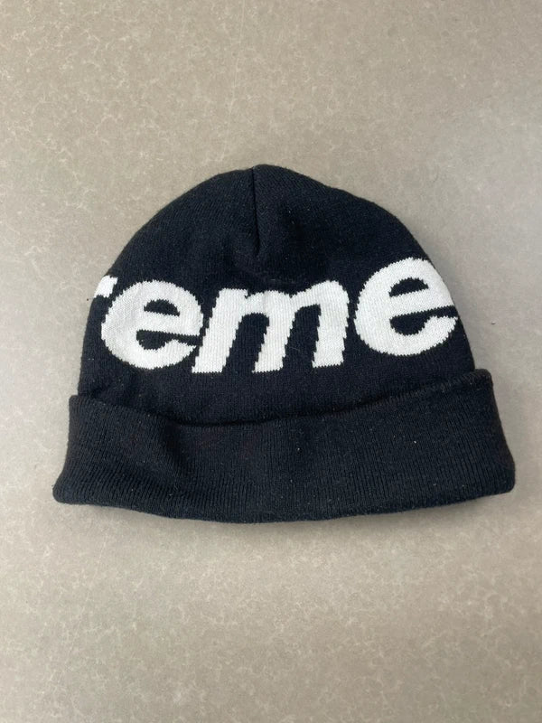 Supreme Big Logo Beanie Black(Str en størelse)