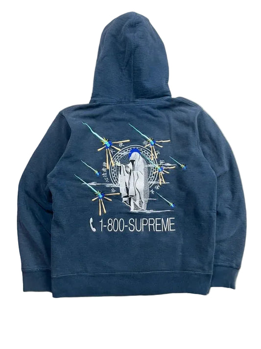 Supreme 1-800 Hooded Sweatshirt Black(Str Medium)