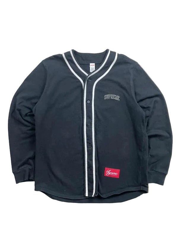 Supreme Color Blocked Baseball Top Black(Størelse Large)