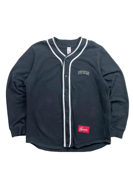 Supreme Color Blocked Baseball Top Black(Størelse Large)