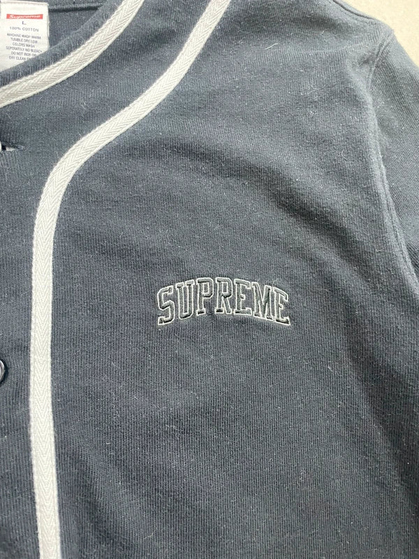 Supreme Color Blocked Baseball Top Black(Størelse Large)