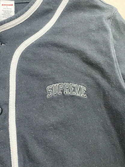 Supreme Color Blocked Baseball Top Black(Størelse Large)