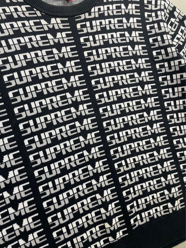 Supreme Repeat Sweater Black Hombre - FW17(Størelse Medium)