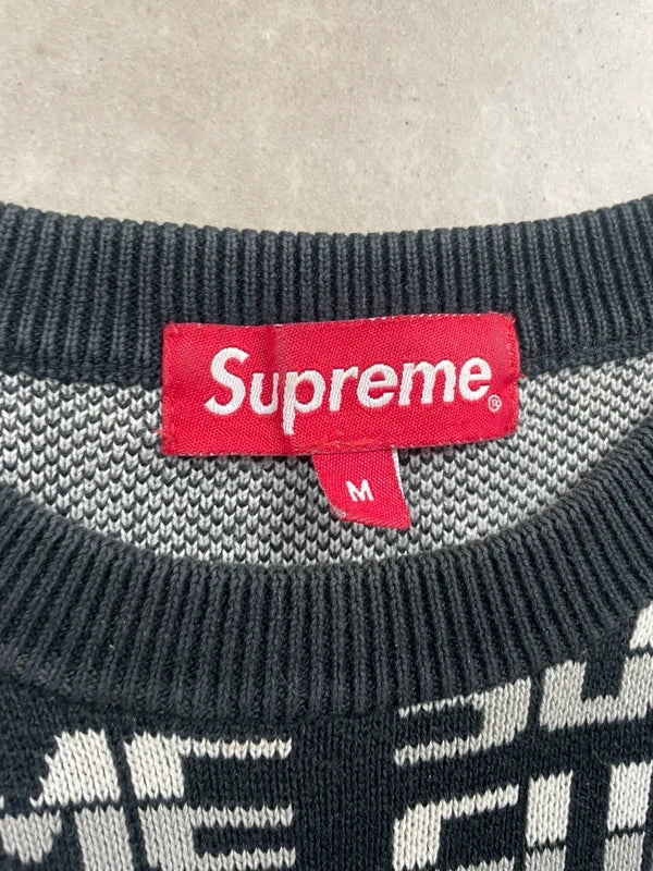 Supreme Repeat Sweater Black Hombre - FW17(Størelse Medium)