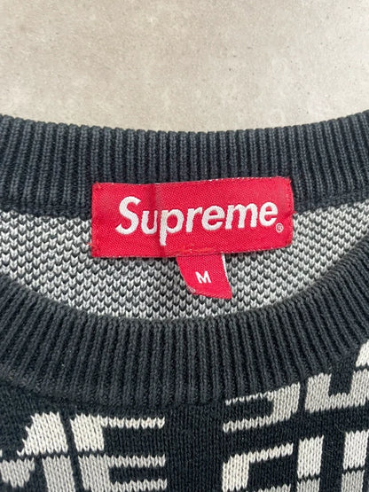 Supreme Repeat Sweater Black Hombre - FW17(Størelse Medium)