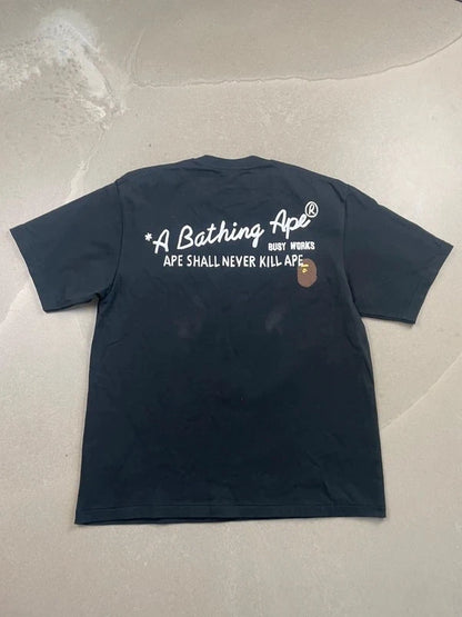 BAPE Hand Draw Relaxed Fit Tee 'Black(Størelse Medium)