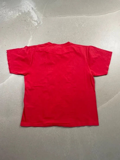 BAPE Bicolor Shark Tee Red/Black Men's - FW18(Størelse Medium)