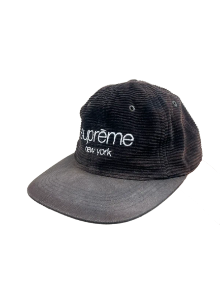 Supreme Corduroy Classic Logo Cap Black - FW15(Størelse en størelse)