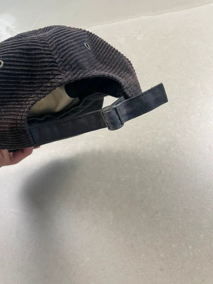 Supreme Corduroy Classic Logo Cap Black - FW15(Størelse en størelse)