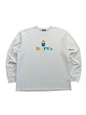 BAPE Embroidery Relaxed Fit L/S Tee White Men's - FW21(Størelse Large