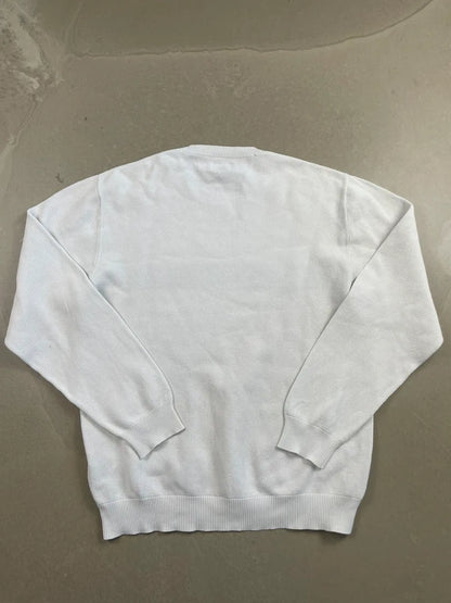 Supreme Logo Stripe Pique Crewneck FW16(Størelse Medium)