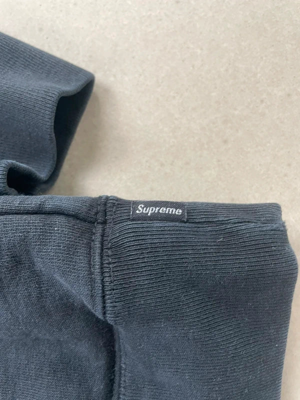 Supreme Diagonal Hooded Sweatshirt Black Men's - SS18(Størelse Medium)