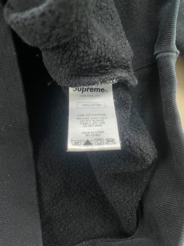 Supreme Diagonal Hooded Sweatshirt Black Men's - SS18(Størelse Medium)
