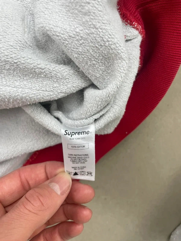 Supreme Striped Rib Hooded(Størelse Large