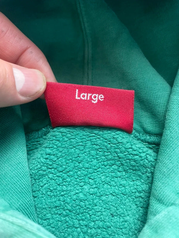 Supreme Metallic Rib Hooded Sweatshir(Størelse Large)