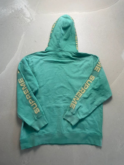 Supreme Metallic Rib Hooded Sweatshir(Størelse Large)