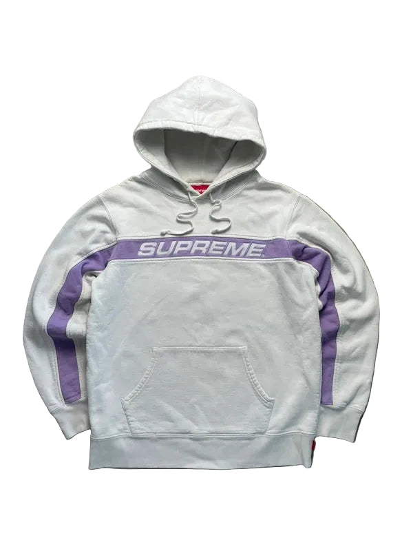 Supreme Full Stripe Supreme Hoodie(Størelse Medium)