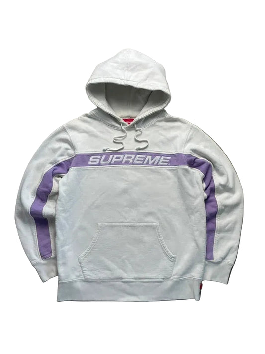 Supreme Full Stripe Supreme Hoodie(Størelse Medium)