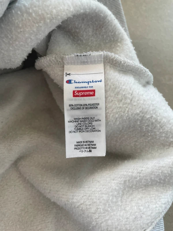 Supreme x Champion Zip Up Hooded Sweatshirt(Størelse Large)