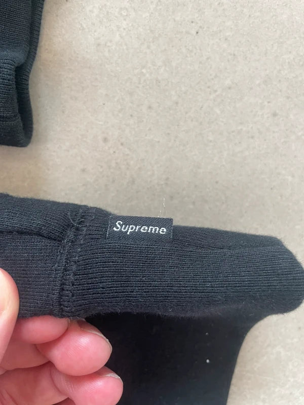 Supreme Diagonal Hooded Sweatshirt Black Men's - SS18(Størelse Large)
