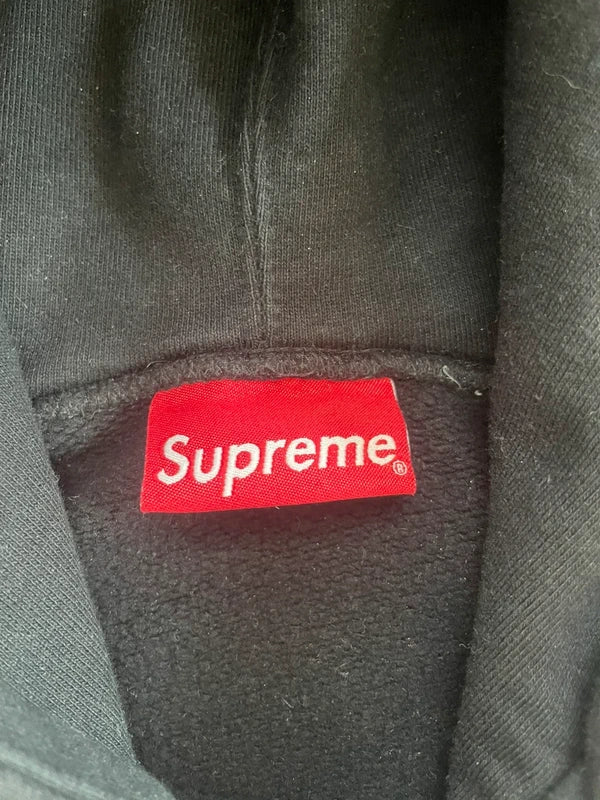 Supreme Diagonal Hooded Sweatshirt Black Men's - SS18(Størelse Large)