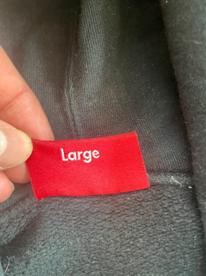 Supreme Diagonal Hooded Sweatshirt Black Men's - SS18(Størelse Large)