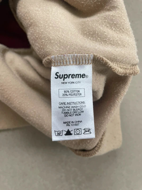 Supreme Velour Half Zip Pullover Khaki Men's - FW17 (Størelse Medium)
