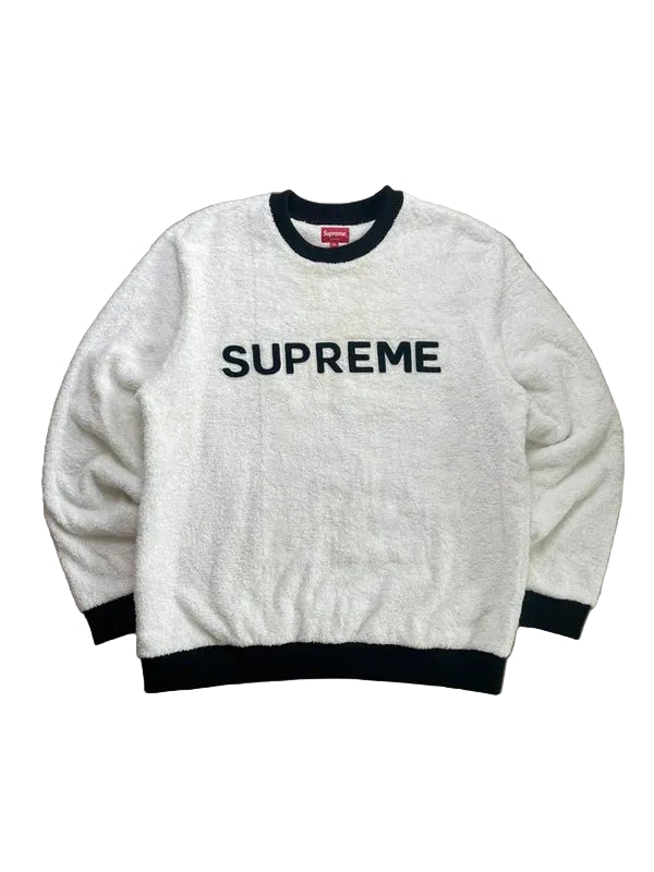 Supreme Terry Crewneck White Men's - SS17(Størelse X-Large)