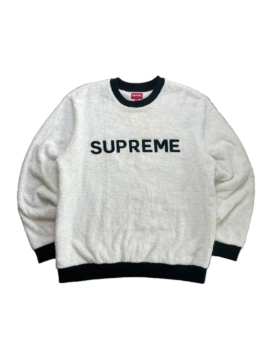 Supreme Terry Crewneck White Men's - SS17(Størelse X-Large)