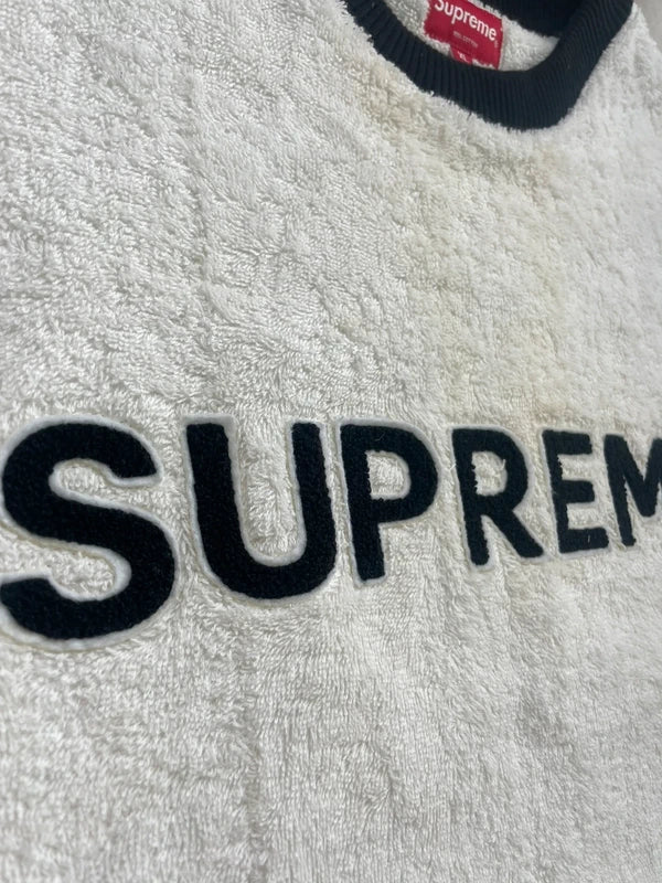 Supreme Terry Crewneck White Men's - SS17(Størelse X-Large)