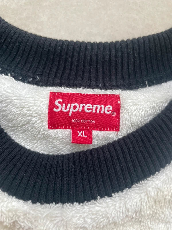 Supreme Terry Crewneck White Men's - SS17(Størelse X-Large)