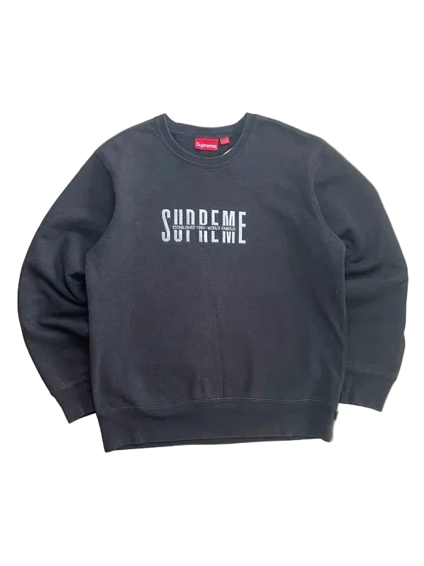 Supreme World Famous Crewneck Black Men's - FW18(Størelse Medium)